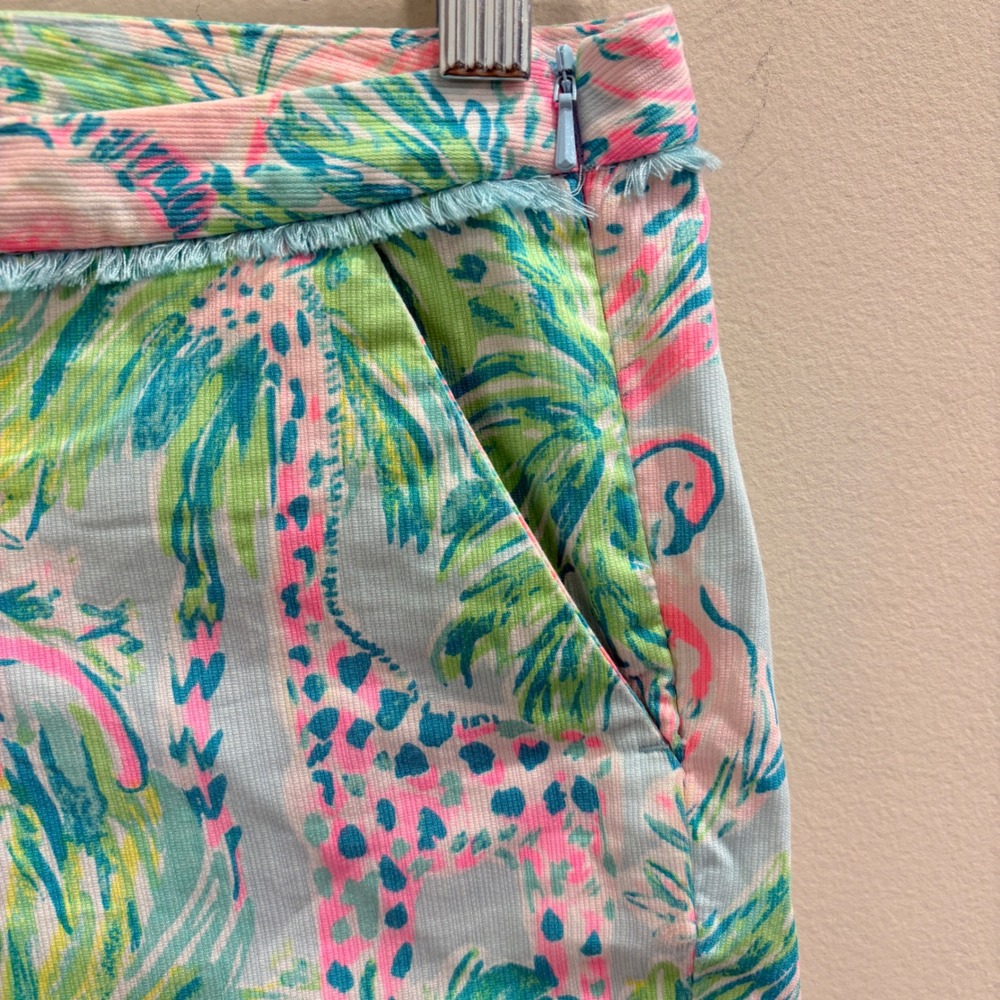 Lilly Pulitzer Adie Short Seasalt Blue on Parade Neon Tropical Flamingo Preppy 0 - Picture 6 of 9